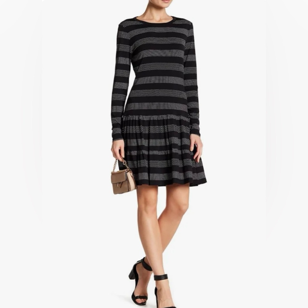 Michael Kors Stripe Dot Black White Dress